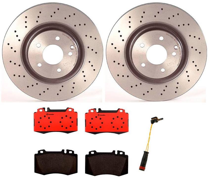 Mercedes Brakes Kit - Brembo Pads and Rotors Front (330mm) (Ceramic) 005420952041 - Brembo 1523176KIT